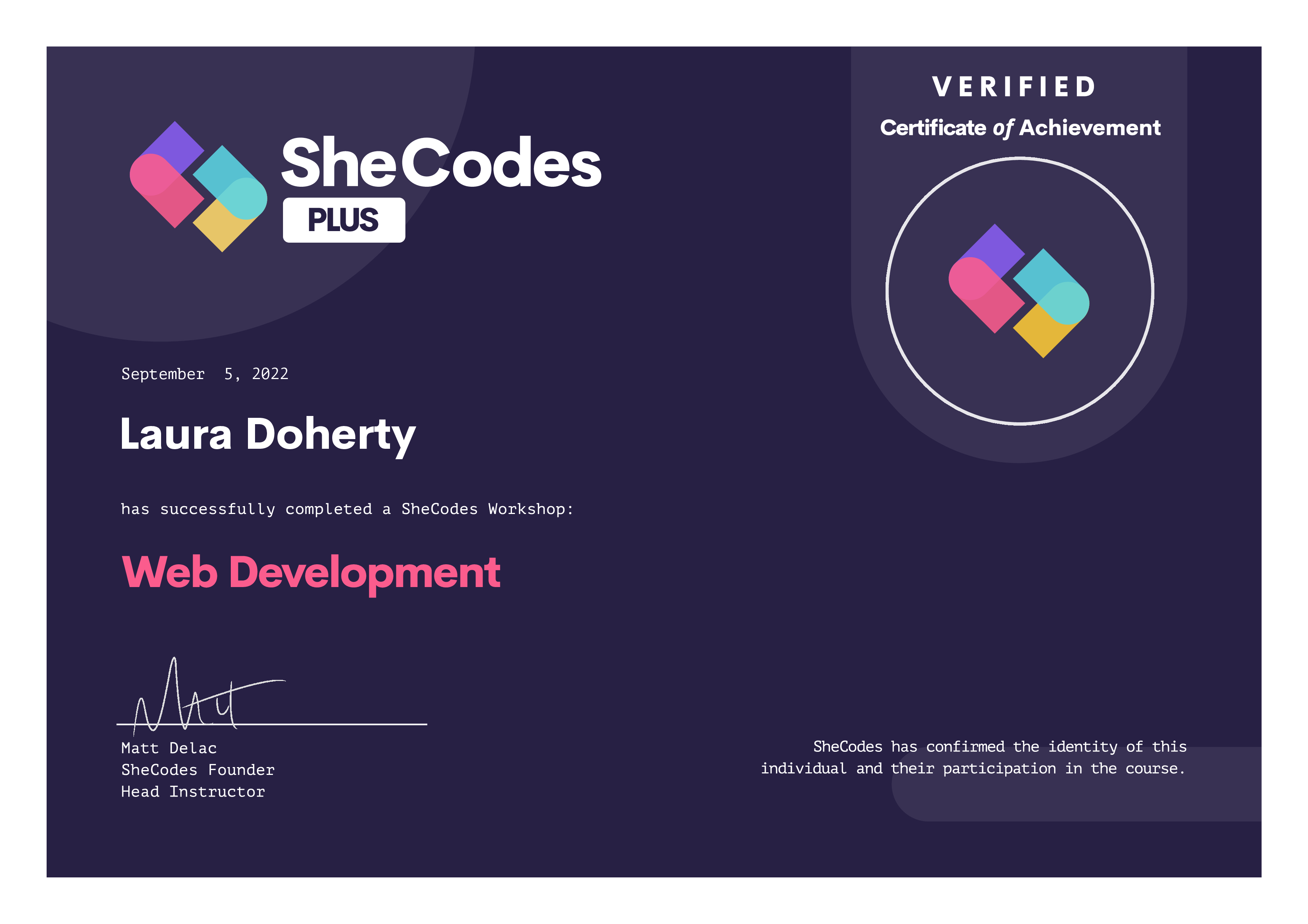 Certificate  - Web Development